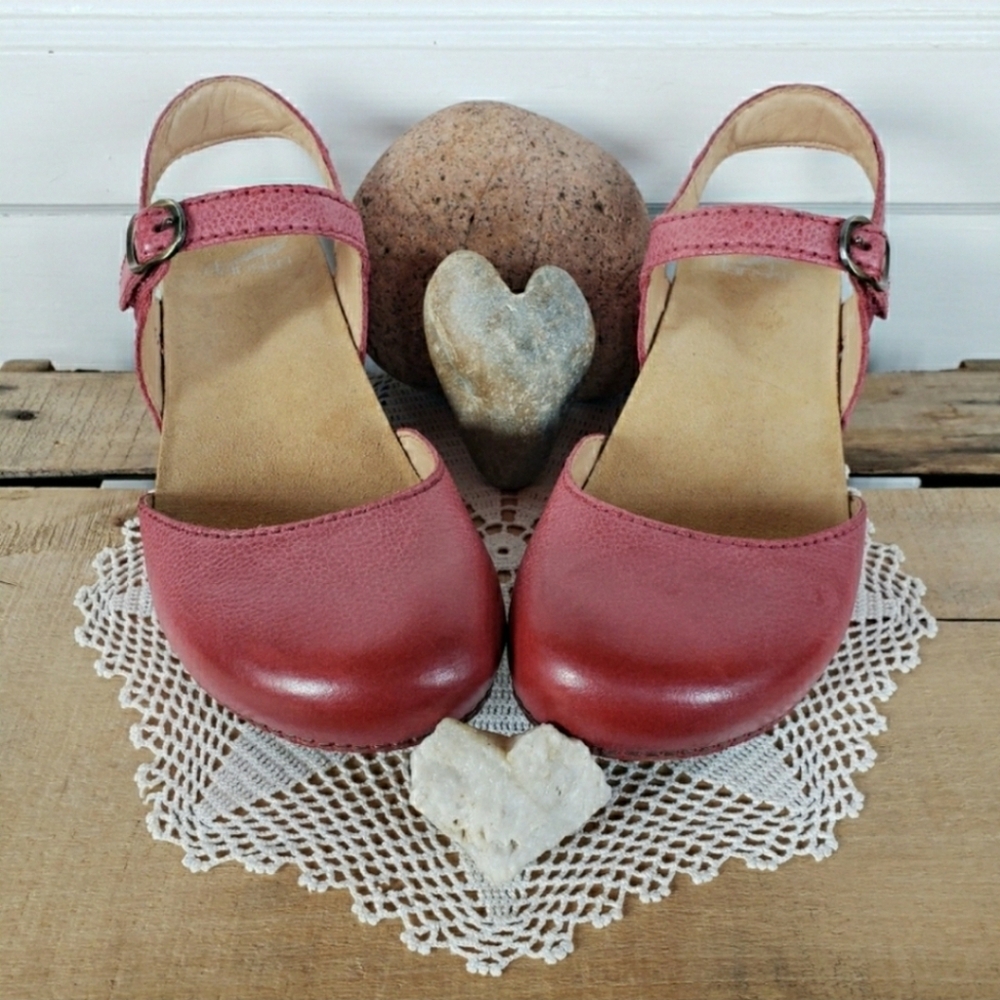 ⚘inQuire⚘AvaiLable!⚘Red Dansko Tiffani Strappy Clog Fairy Boho Cottage Prairie♡ - Picture 9 of 12